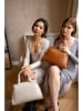 maison héritage PARIS Leren handtas "Giulia" beige - (B)32 x (H)20 x (D)12 cm