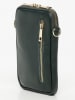 maison héritage PARIS Leder-Handytasche "Laila" in Dunkelgrün - (B)11 x (H)18 cm