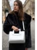 maison héritage PARIS Leren handtas "Jini" zilverkleurig - (B)30 x (H)22 x (D)10 cm
