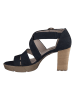 Paul Green Skórzane sandały w kolorze granatowym na obcasie