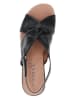 Caprice Leren sleehaksandalen zwart