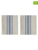 OYOY living design 2er-Set: Geschirrtücher ''Linu'' in Beige/ Blau - (L)45 x (B)45 cm