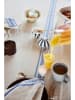 OYOY living design 2-delige set: theedoeken "Linu" beige/blauw - (L)45 x (B)45 cm