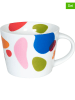 Könitz 2-delige set: koffiekoppen "Flow" wit/meerkleurig - 420 ml