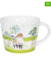 Könitz 2-delige set: koffiekoppen "Farm Animals - Sheep" wit/groen - 420 ml