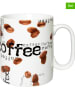 Könitz 2-delige set: koffiekoppen "Coffee Collage" wit/bruin - 490 ml