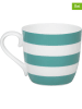 Könitz 2-delige set: mokken "Stripes" wit/mintgroen - 425 ml
