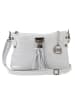 Mia Tomazzi Leren schoudertas "Abano" wit - (B)23 x (H)16 x (D)2 cm