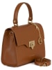 Mia Tomazzi Leren handtas lichtbruin - (B)25 x (H)20 x (D)11 cm