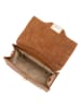 Mia Tomazzi Leren handtas lichtbruin - (B)25 x (H)20 x (D)11 cm