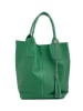 Pia Sassi Leder-Shopper "Monte Cimone" in Grün - (B)28 x (H)35 x (T)17 cm