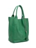 Pia Sassi Leder-Shopper "Monte Cimone" in Grün - (B)28 x (H)35 x (T)17 cm