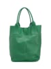 Pia Sassi Leder-Shopper "Monte Cimone" in Grün - (B)28 x (H)35 x (T)17 cm