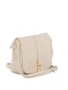 Pia Sassi Leder-Umhängetasche "Monte Avella" in Creme - (B)25 x (H)23 x (T)7 cm