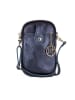 Pia Sassi Leren schoudertas "Serottini" donkerblauw - (B)11 x (H)19 x (D)2 cm