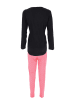 COTONELLA Pyjama in Schwarz/ Pink