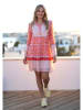 miss goodlife Jurk donkerblauw/rood/roze