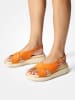 Paul Green Leder-Sandaletten in Orange