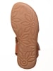 kmins Leder-Sandalen in Hellbraun/ Gold