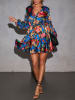 Milan Kiss Kleid in Blau/ Rot