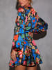 Milan Kiss Kleid in Blau/ Rot
