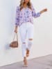 Milan Kiss Bluse in Lila/ Blau