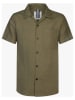 PROFUOMO Linnen blouse - slim fit - kaki