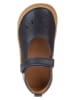 POM POM Leder-Spangenballerinas in Dunkelblau