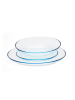 Trendy Kitchen by EXCÉLSA 18-delig tafelservies "Iconic" wit/blauw