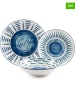 Trendy Kitchen by EXCÉLSA 18-częściowy zestaw talerzy "Mediterraneo" w kolorze biało-niebieskim