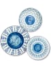 Trendy Kitchen by EXCÉLSA 18-częściowy zestaw talerzy "Mediterraneo" w kolorze biało-niebieskim