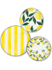 Trendy Kitchen by EXCÉLSA 18-częściowy zestaw talerzy "Positano" w kolorze biało-żółtym