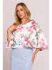 made of emotion Blouse wit/lichtroze/groen