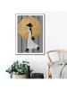 Orangewallz Gerahmter Kunstdruck "Golden Circle - white dress"