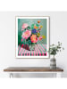 Orangewallz Ingelijste kunstdruk "Flower Stripes Pink Green"