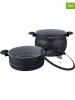 Arthur Martin 3tlg. Kochgeschirr-Set in Schwarz - 8 l