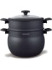 Arthur Martin 3tlg. Kochgeschirr-Set in Schwarz - 8 l
