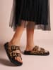 Foreverfolie Slippers bruin/zwart