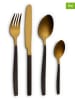 Echtwerk 24tlg. Besteck-Set: "Due" in Schwarz/ Gold
