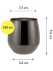 Echtwerk 6-delige set: wijnbekers zwart - 500 ml