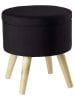 Echtwerk Hocker "Max" w kolorze czarnym ze schowkiem - wys. 36 x Ø 32,5 cm