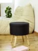 Echtwerk Hocker "Max" w kolorze czarnym ze schowkiem - wys. 36 x Ø 32,5 cm