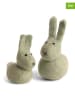 FILZLIG 2-delige set: decoratieve figuren "Konijnen Duo" groen