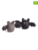FILZLIG 2-delige set: decoratieve hangers "Vleermuizen" zwart/grijs - (B)10 x (H)5,5 cm