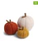 FILZLIG 3-delige set: decoratieve figuren "Pompoen" rood/geel/wit
