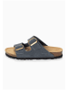 BACKSUN Leder-Pantoletten "Bali" in Grau