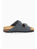 BACKSUN Leren slippers "Bali" grijs