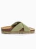 BACKSUN Leder-Pantoletten "Lauren" in Khaki