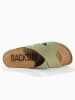 BACKSUN Leder-Pantoletten "Lauren" in Khaki