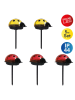 näve 2-delige set: ledsolartuinspiezen "Ladybug" rood/geel - (B)6 x (H)14 x (D)6 cm